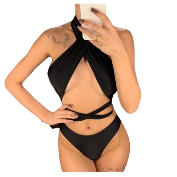 Other - 2 Piece Black Wrap Around Bikini